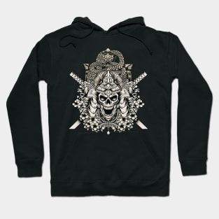 Samurai skull with japanese dragon Hoodie